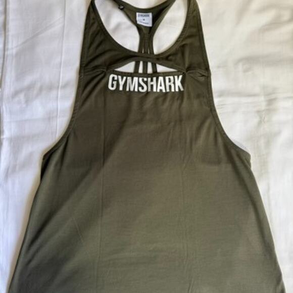 Gymshark Womens Olive Green Racerback Cut Out Vest - Picture 3 of 6